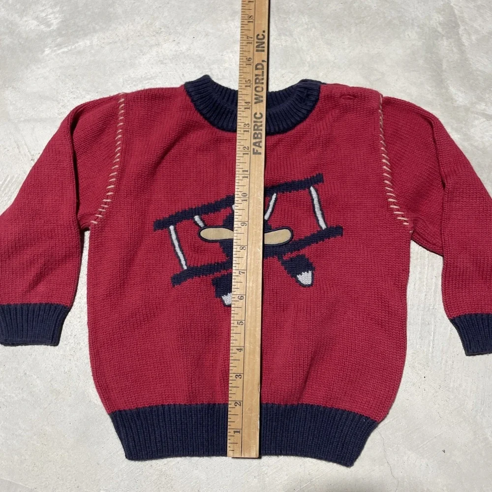 Gymboree Sweater Boys Size 2T Pilot Airplane Vintage 2003 Pullover Knit Kids